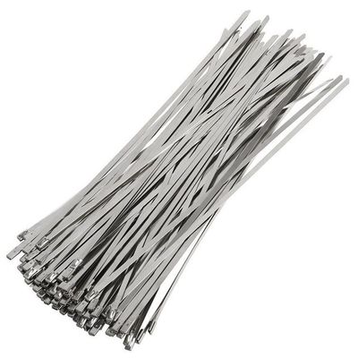 SS316 Stainless Steel Cable Tie Bundle Grade Exhaust Silver Zip Ties 100pcs