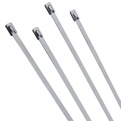 SS316 Stainless Steel Cable Tie Bundle Grade Exhaust Silver Zip Ties 100pcs