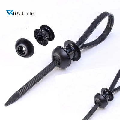 7.5x280mm Delock Cable Tie Black Color With Slat Base Nylon Clamp